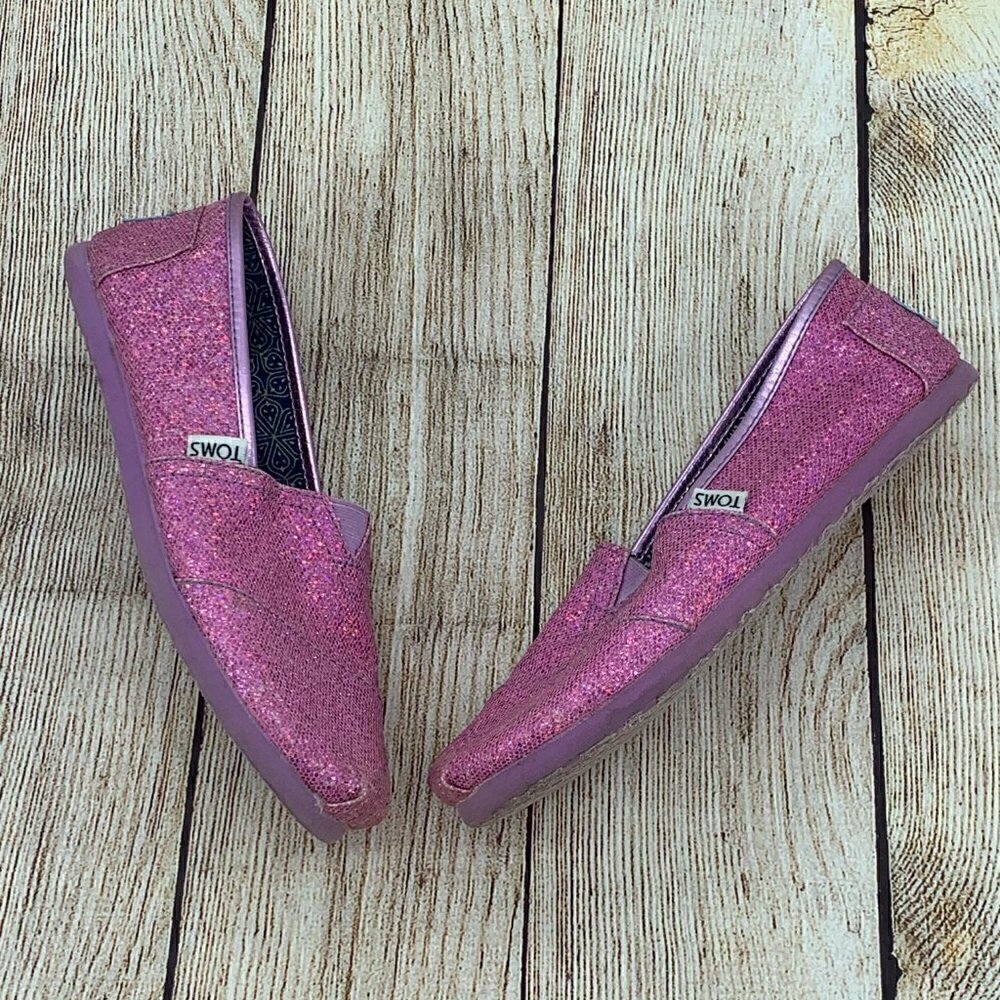 🎉Toms Pink Glitter Slip Ons - Picture 3 of 12